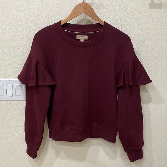 Burberry Tops - ⭐️Burberry Authentic Burgundy Color Sweatshirt-Boho-Like New!! Size XS—Beautiful